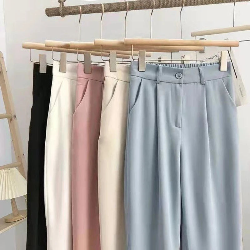 Calça formal com cores pastéis