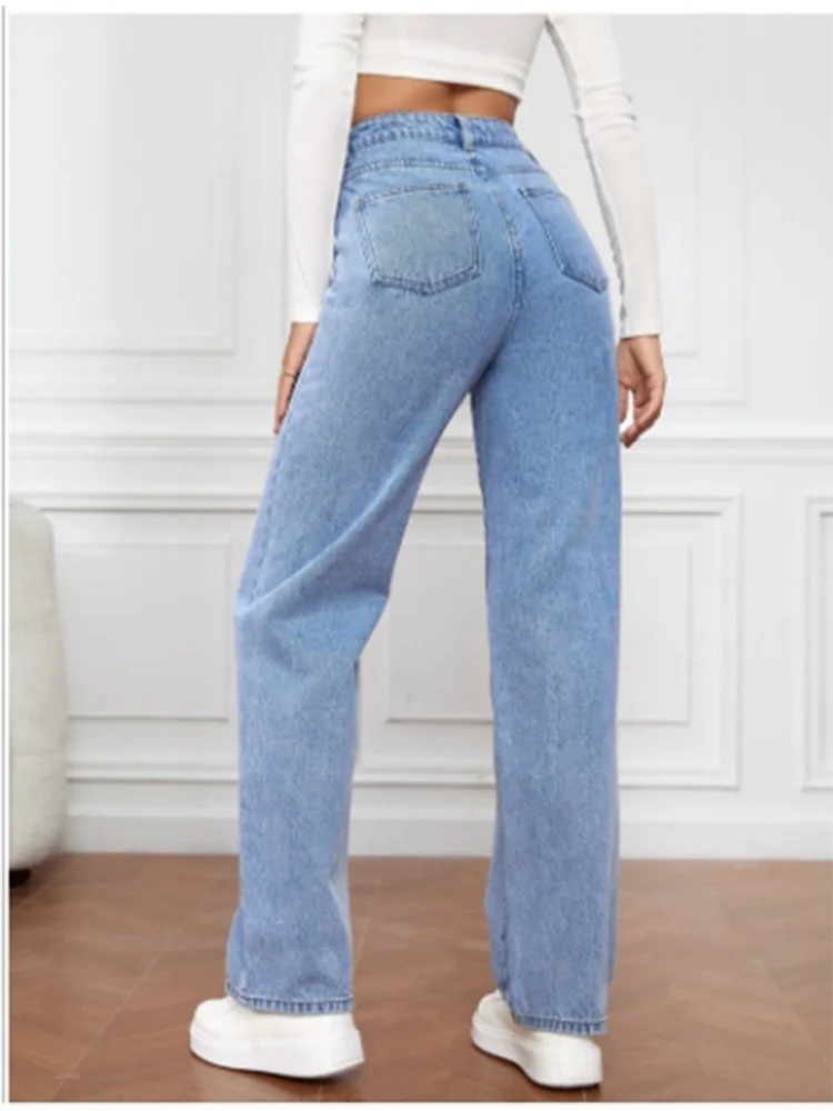 Calça jeans feminina de cintura alta