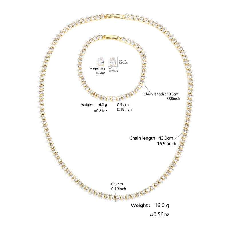 Conjunto de Colar e Pulseira brilhante para festas elegantes