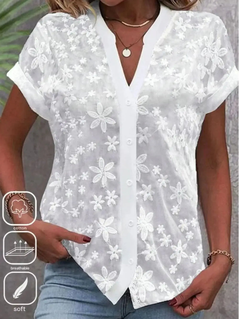 Blusa de renda branca