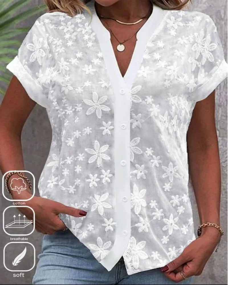 Blusa de renda branca